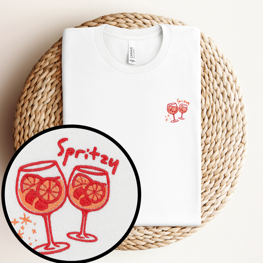 Spritzy Embroidered Aperol Tee