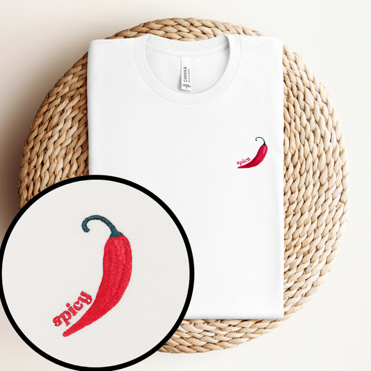 Spicy Embroidered Chilli Pepper Tee