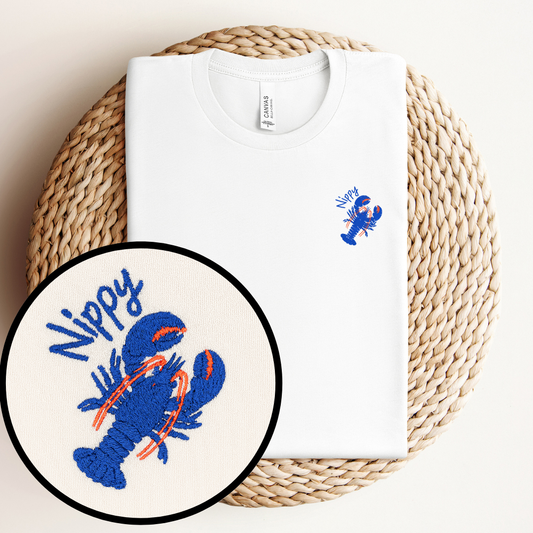 Nippy Embroidered Lobster Tee