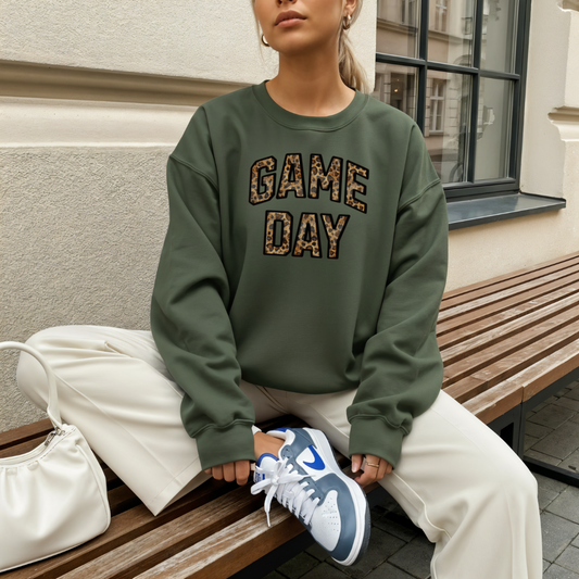 Game Day Leopard Varsity Sweatshirt