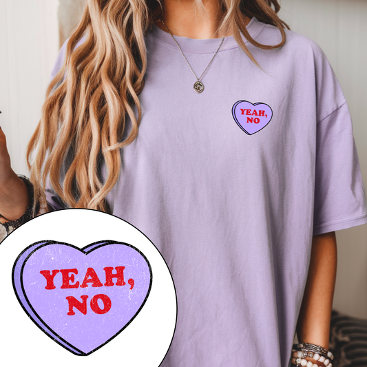 Yeah, No Love Heart Tee