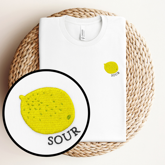 Sour Embroidered Lemon Tee
