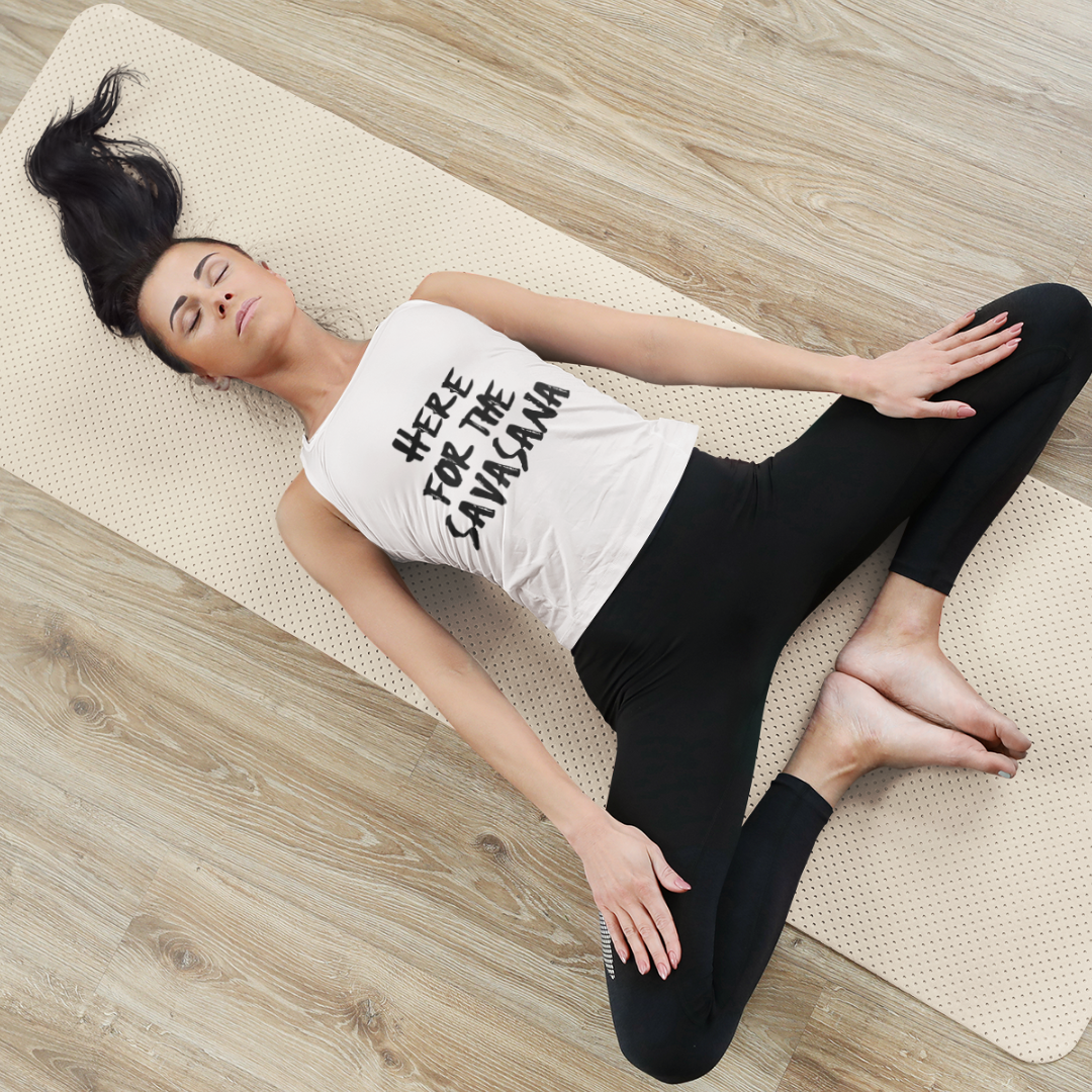 Here for the Savasana Racerback Tank