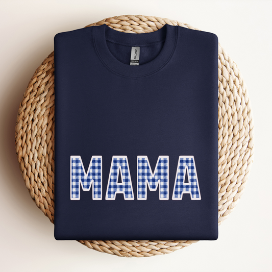 Mama Blue Plaid Sweat