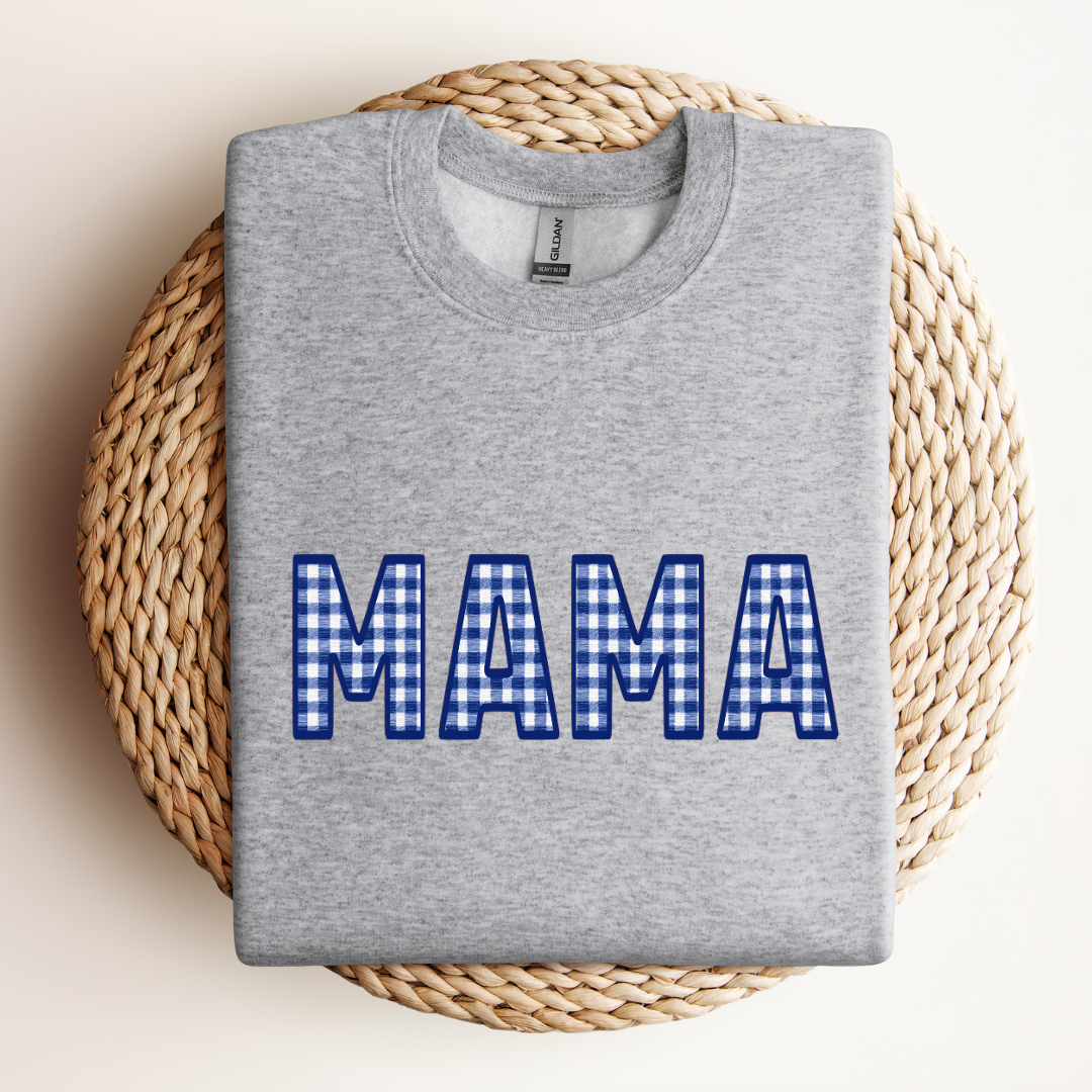 Mama Blue Plaid Sweat