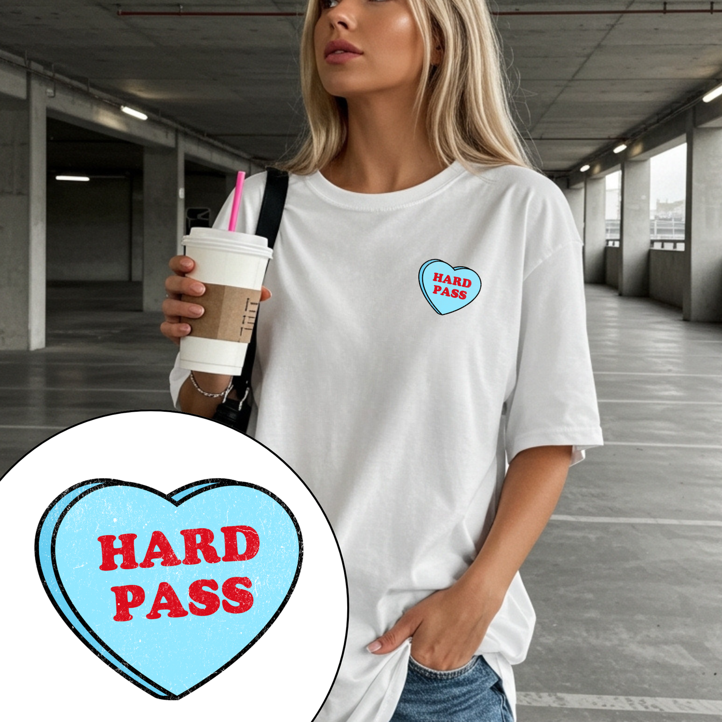 Hard Pass Love Heart Tee