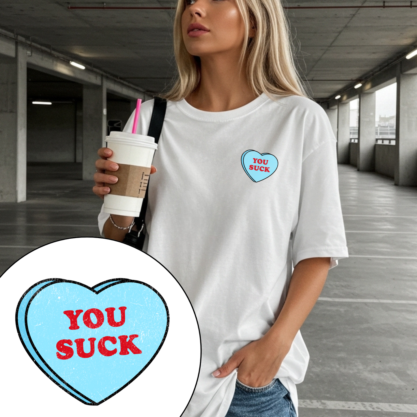 You Suck Love Heart Tee