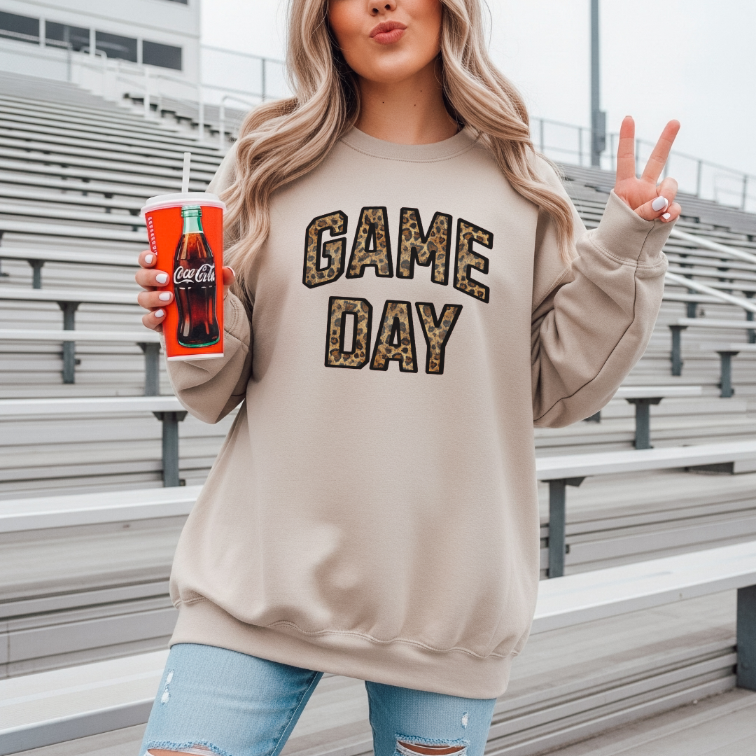 Game Day Leopard Varsity Sweatshirt