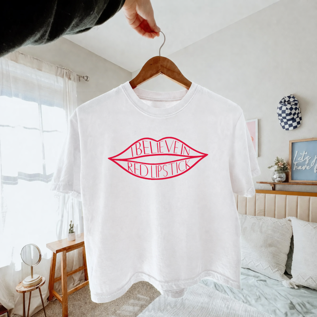 I Believe in Red Lipstick Tee