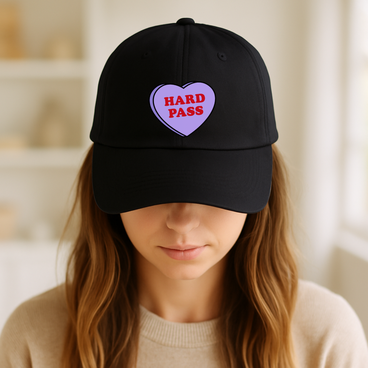 Hard Pass Love Heart Cap