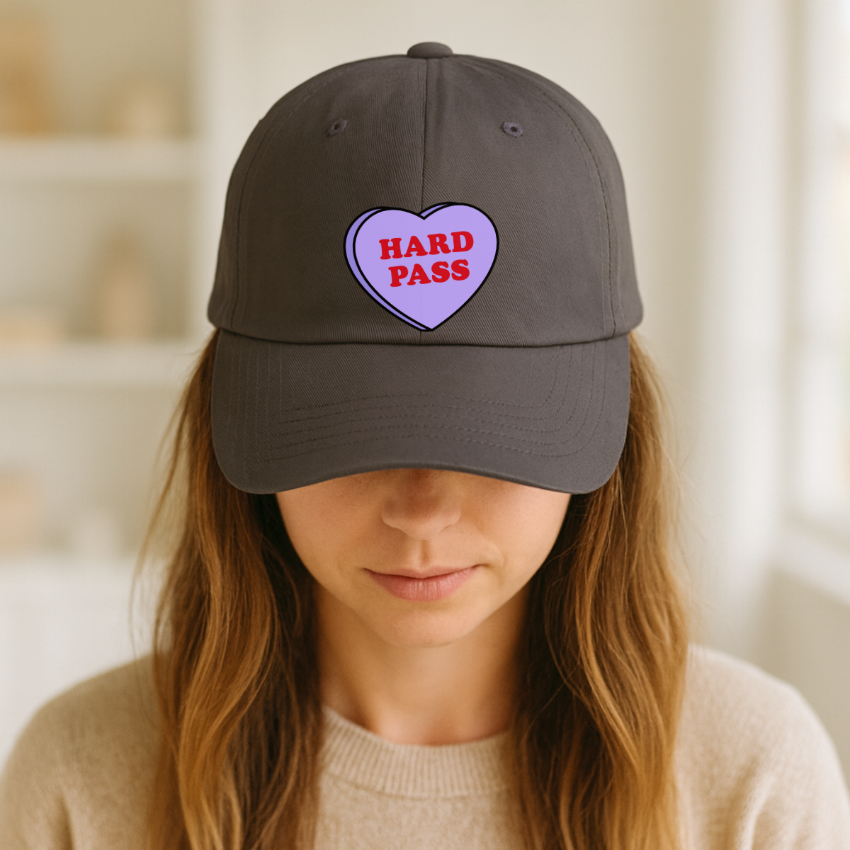 Hard Pass Love Heart Cap