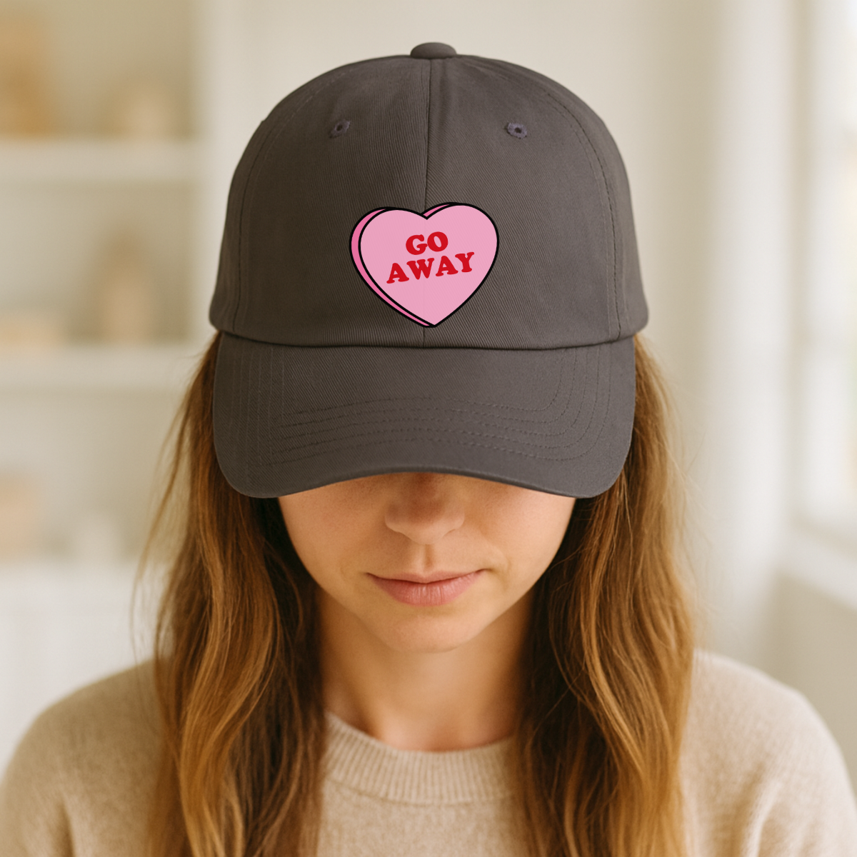 Go Away Love Heart Cap