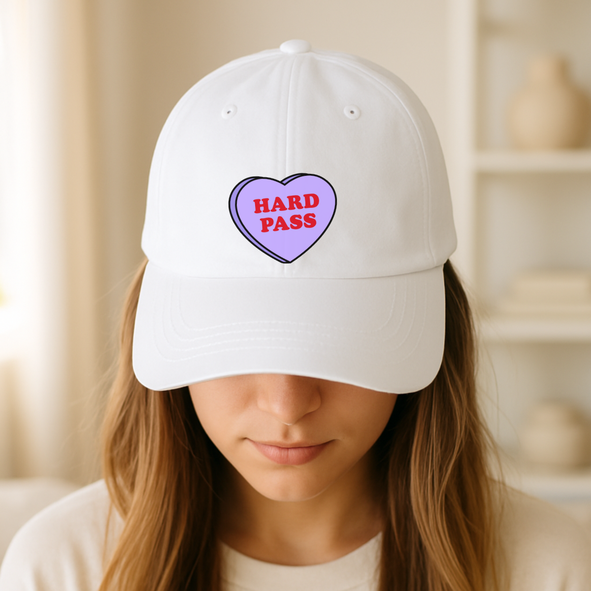 Hard Pass Love Heart Cap