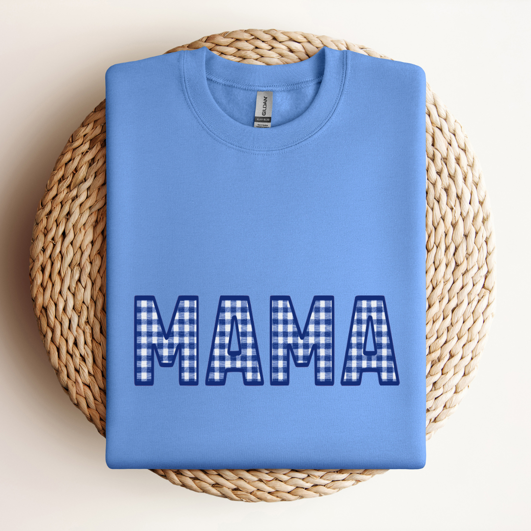 Mama Blue Plaid Sweat