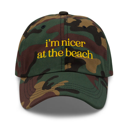 I'm Nicer at the Beach Embroidered Hat