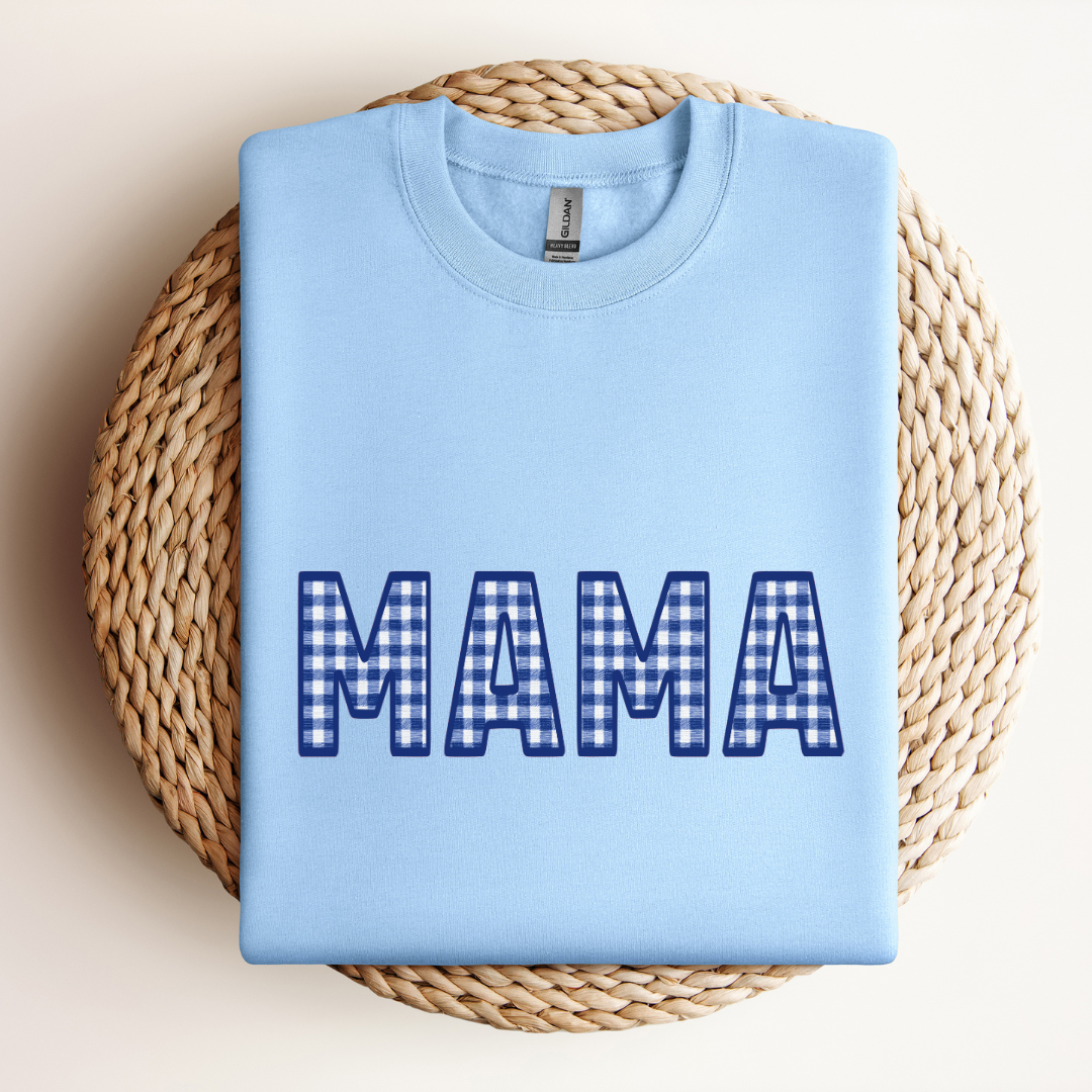 Mama Blue Plaid Sweat