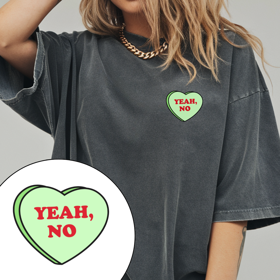 Yeah, No Love Heart Tee